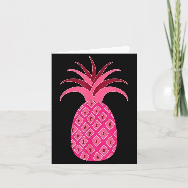 Tarjeta Girly Pink Pineapple (Anverso)
