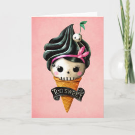 Tarjeta Girly Skull Ice Cream Cone