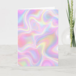 Tarjeta Girly Vibrant Pastel Holographic Swirl Design     