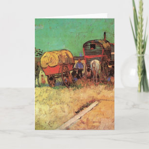 Tarjeta Gitanos con caravanas de Vincent van Gogh