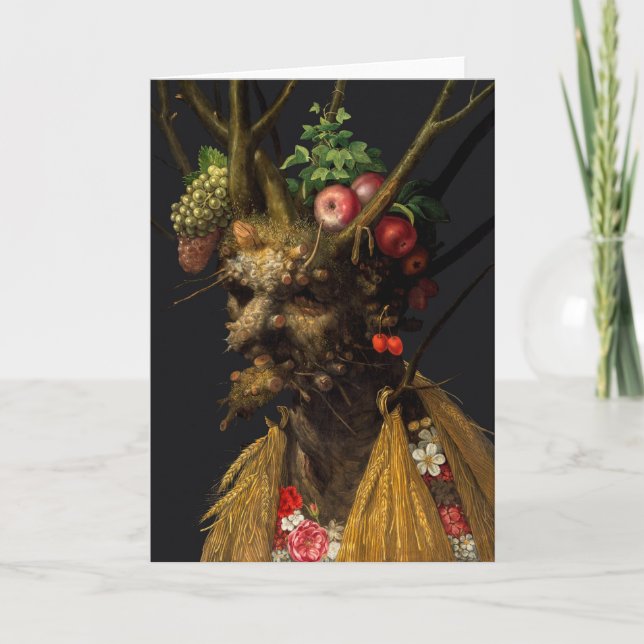 Tarjeta Giuseppe Arcimboldo - Cuatro estaciones en una sol (Anverso)