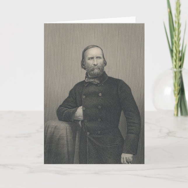 Tarjeta Giuseppe Garibaldi, grabado por la libra de D.J (Anverso)
