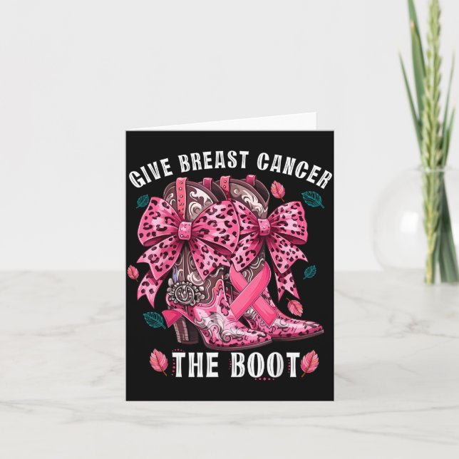 Tarjeta Give Breast Cancer The Boot Nk Cowgirl Western Tee (Anverso)