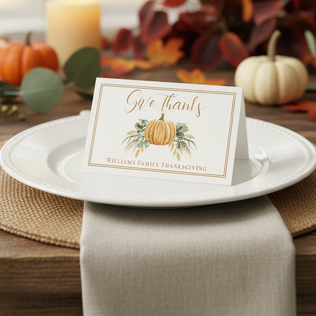 Tarjeta Give Thanks Thanksgiving Gratitude Place Card (Subido por el creador)