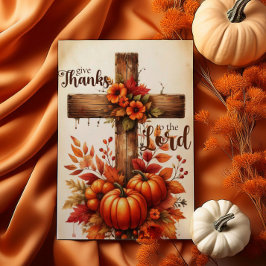 Tarjeta Give Thanks to the Lord Christian Thanksgiving