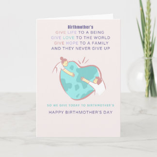 Tarjeta Giving back Birthmother's Day Card