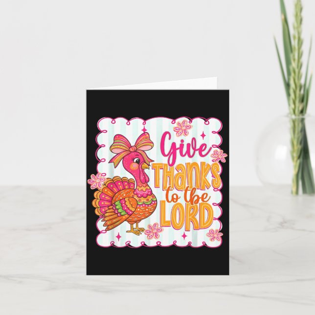 Tarjeta Giving Thanks To The Lord Nk Thanksgiving Turkey C (Anverso)