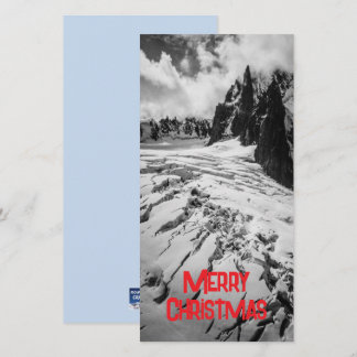 Tarjeta Glacial Crevasse Mont Blanc, France Christmas