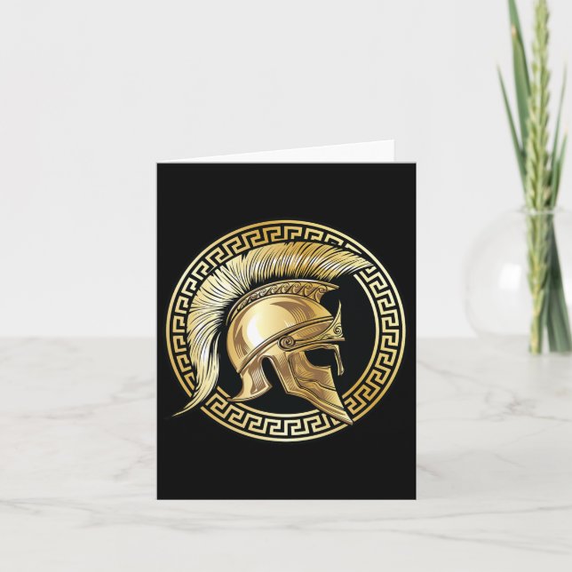 Tarjeta Gladiador Spartan Helmet Gold Sparta (Anverso)