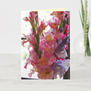 Tarjeta Gladiolas 'que piensa en usted card