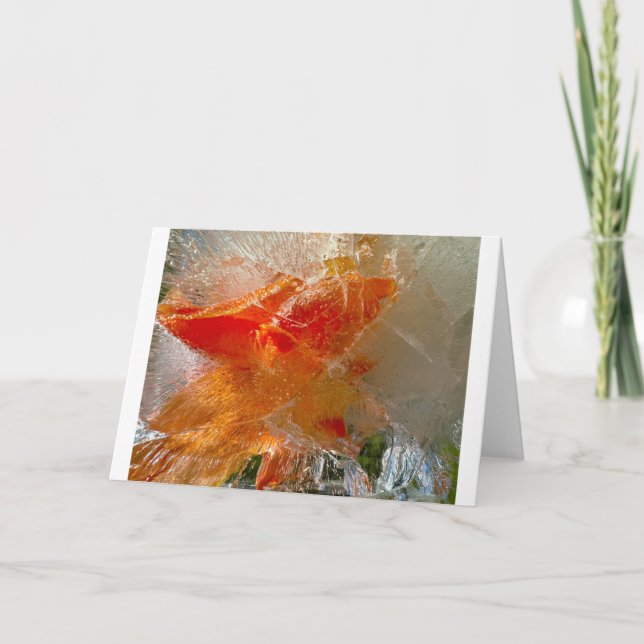 Tarjeta Gladioli en hielo, (Anverso)