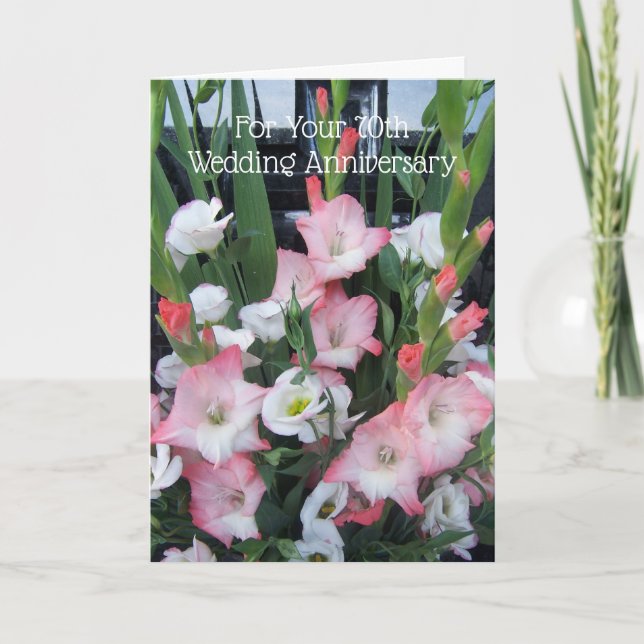 Tarjeta Gladioli Personalizado Aniversario del 70 Boda (Anverso)