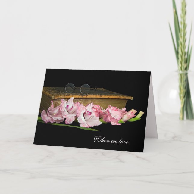 Tarjeta Gladiolus con simpatía bíblica vintage (Anverso)