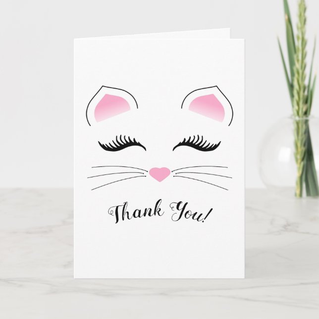 Tarjeta Glam Cat Face (Anverso)