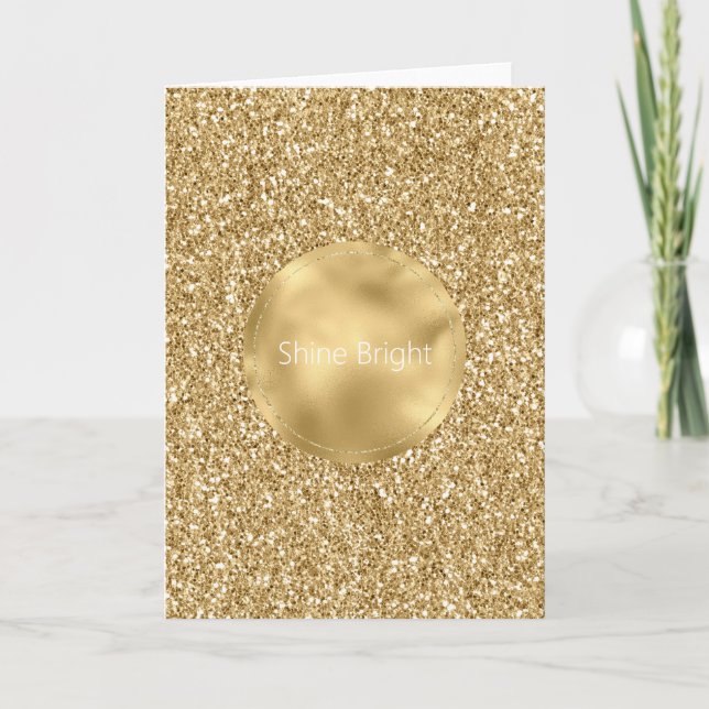 Tarjeta Glam Gold Glitzy Purpurina (Anverso)