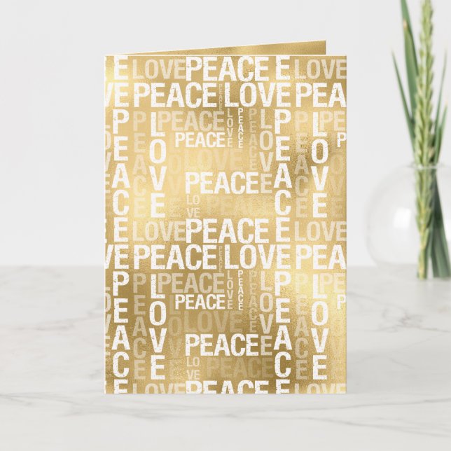 Tarjeta Glam Gold Peace Love (Anverso)