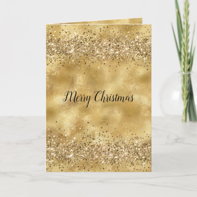 Tarjeta Glam Gold Purpurina Confetti (Anverso)