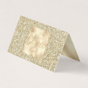 Tarjeta Glam Luxe Gold Purpurina Peace