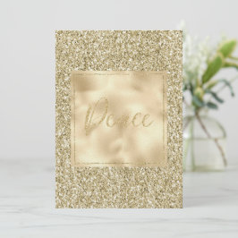 Tarjeta Glam Luxe Gold Purpurina Peace