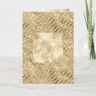 Tarjeta Glam Luxe Stripes Gold Purpurina Paz