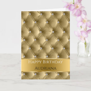 Tarjeta Glam Moda Gold Faux Velvet Silver Cumpleaños