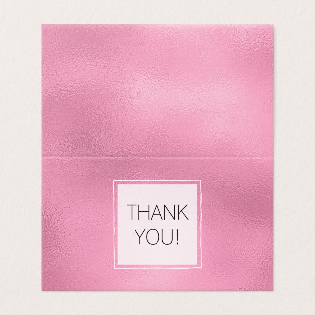 Tarjeta Glam Ombre Rosado Gracias (Exterior desplegado)
