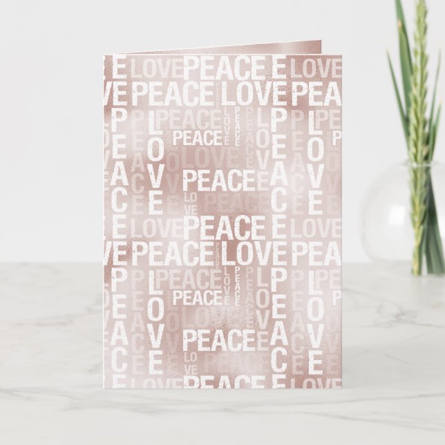 Tarjeta Glam Rubor Pink Peace Love (Anverso)