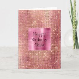 Tarjeta Glam Sparkle de oro rosa