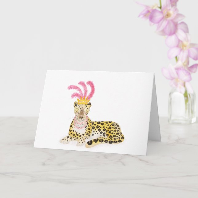 Tarjeta Glamorosa carta en blanco del leopardo de Amur (Orquídea)