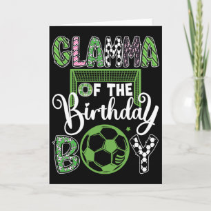Tarjeta Glamour del cumpleaños del chico jugador de fútbol