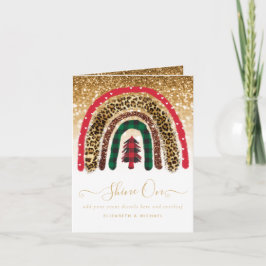 Tarjeta Glamour del Purpurina Rainbow Gold Navidades 2021