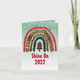 Tarjeta Glamour del Purpurina Rainbow Gold Navidades 2021