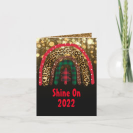 Tarjeta Glamour del Purpurina Rainbow Gold Navidades 2021
