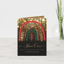 Tarjeta Glamour del Purpurina Rainbow Gold Navidades 2021
