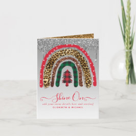 Tarjeta Glamour del Purpurina Rainbow Gold Navidades 2021
