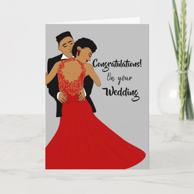 Tarjeta Glamour gris Novia & Groom Ballroom Felicitaciones (Anverso)