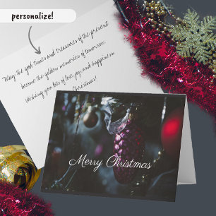 Tarjeta Glamour oscuro Feliz Navidad