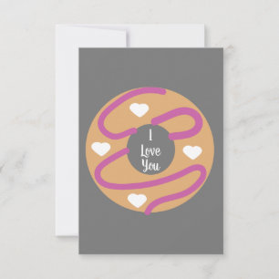 Tarjeta Glaseado de Donut Corazones de San Valentín Modern