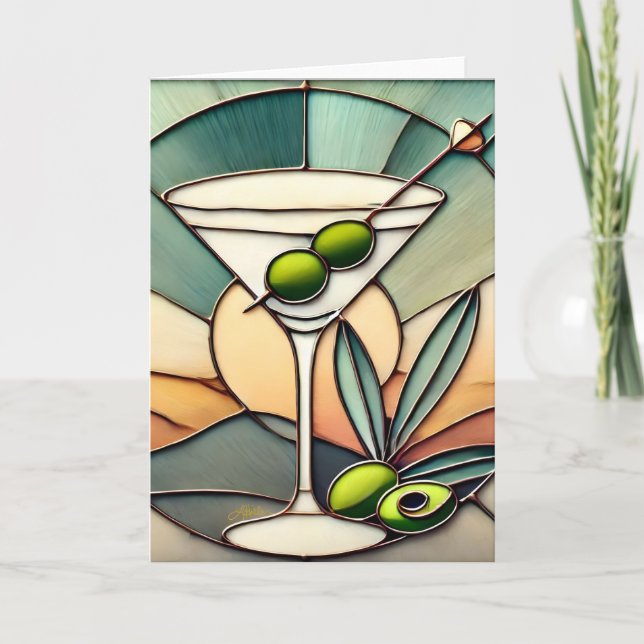 Tarjeta Glass de Mediano Siglo 2 Olive Martini (Anverso)