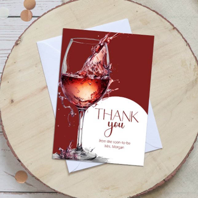 Tarjeta Glass Red Wine Bridal Shower (Subido por el creador)