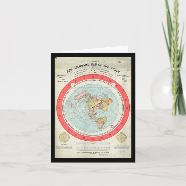Tarjeta Gleason's New Standard Map Of The World - Flat Ear (Anverso)
