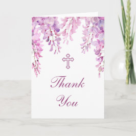 Tarjeta Glicina rosa Santa Cruz agradecimiento religioso