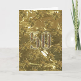 Tarjeta Glitter Dorado 50 50º Aniversario de Boda Cumpleañ