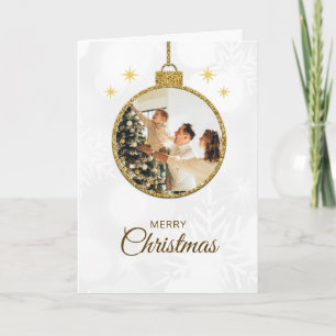 Tarjeta Glittering Navidades de Ornamentos de Navidad