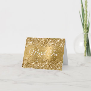 Tarjeta Glittery Oro Mazel Tov