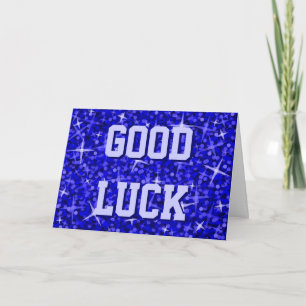 Tarjeta Glitz Dark Blue "Good Luck"