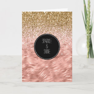 Tarjeta Glitz de impresión en cebra rosa de Moda