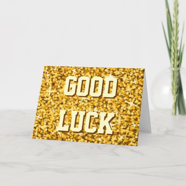 Tarjeta Glitz "Gold" "Good Luck" (Anverso)