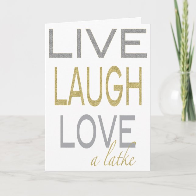 Tarjeta Glitzy de Hanukkah "Live Lauren Love a lat (Anverso)