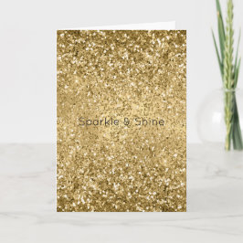 Tarjeta Glitzy Gold Glam Purpurina Sparkle